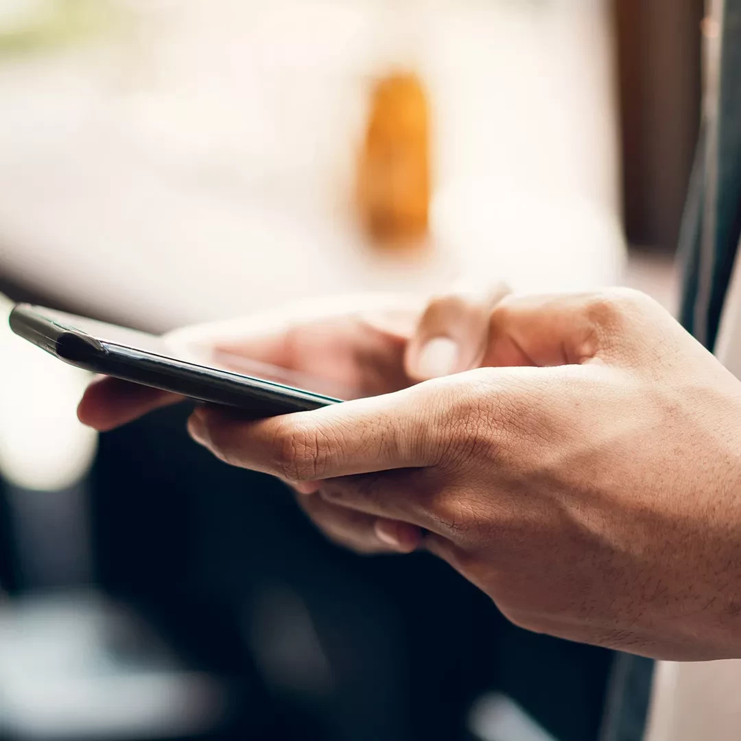 Person holding a smartphone
