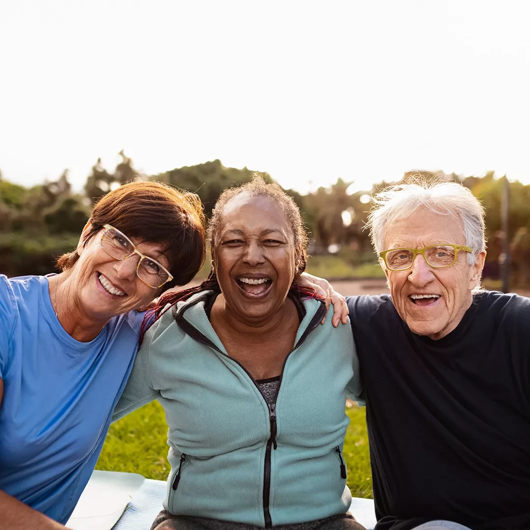 Happy smiling group of older adults